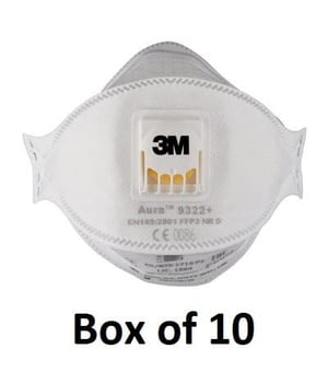 picture of 3M 9322+ P2 FOLDABLE VALVED Dust/Mist Respirator Mask - Box of 10 - [3M-9322+-10] 