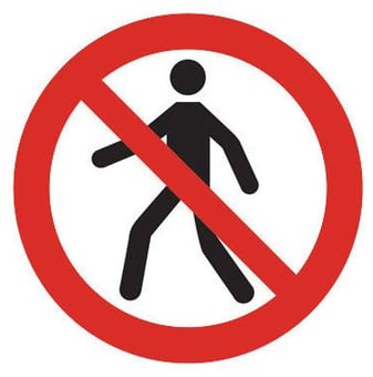 Picture of No Admittance Logo Sign MEDIUM - 200 X 200Hmm - Rigid Plastic - [AS-PR53-RP]