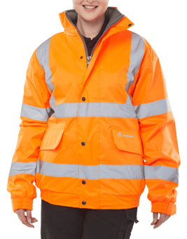 picture of High Visibility Fleece Lined Bomber Jacket Orange - BE-CBJFLOR