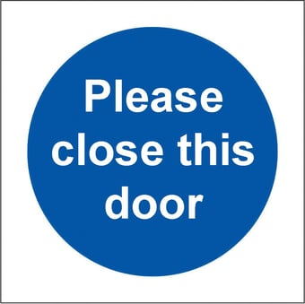 Picture of Please Close This Door LARGE - BS5499 Part 1 & 5 - 150 X 150Hmm - Rigid Plastic - [AS-MA162-RP]