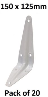 picture of White London Type Shelf Bracket - 150 x 125mm (6"x5") - Pack of 20 - [CI-CJ109L]