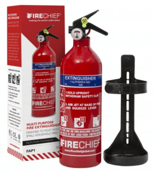 Picture of Firechief 1kg Powder Extinguisher Retail Pack - Approved to BSEN3 - [HS-100-1529] - (DISC-R)