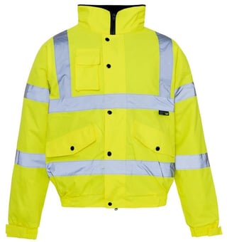 picture of Supertouch Yellow Hi-Vis Storm Bomber with Heavy Duty Padding - With Concealed Hood - ST-36841