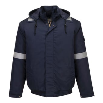 picture of Portwest FR731 - Bizflame Work+ FR Insulated Bomber Jacket - Navy - PW-FR731NVR
