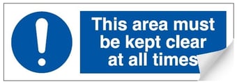 picture of Keep Area Clear Sign - 300 x 100Hmm - Self Adhesive Vinyl - [AS-MA3-SAV]