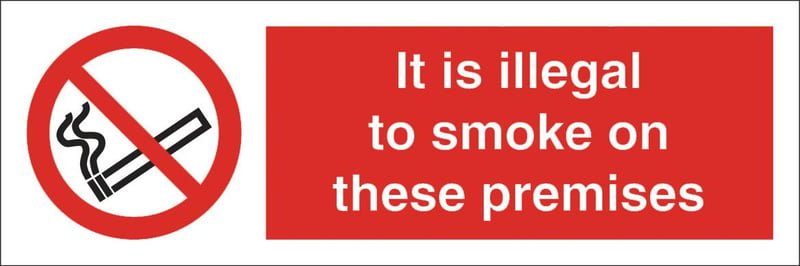 picture of Illegal to Smoke on Premises Sign - 300 X 100Hmm - Rigid Plastic - [AS-PR304-RP]