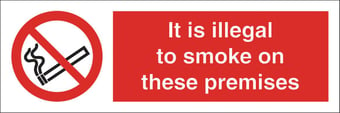 picture of Illegal to Smoke on Premises Sign - 300 X 100Hmm - Rigid Plastic - [AS-PR304-RP]