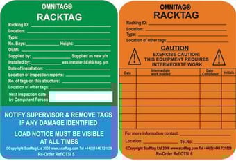 Picture of Scafftag Racktag Orange Work Needed Insert - [SC-OTSI-6]