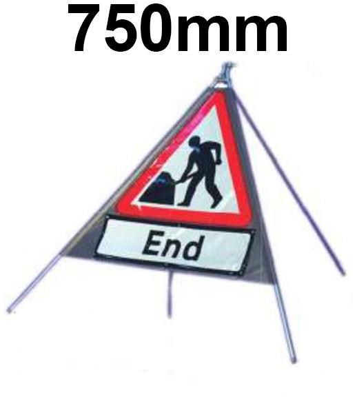 picture of Roll-up Traffic Signs - End LARGE - Class 1 Ref BSEN 1899-1 2001 - 750mm Tri. - Reflective - Reinforced PVC - [QZ-7001.750.EF-V.750.END]