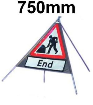 Picture of Roll-up Traffic Signs - End LARGE - Class 1 Ref BSEN 1899-1 2001 - 750mm Tri. - Reflective - Reinforced PVC - [QZ-7001.750.EF-V.750.END]