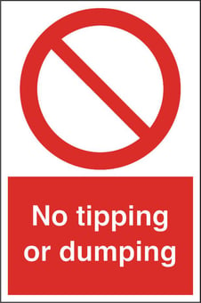 picture of No Tipping or Dumping Sign - 400 x 600Hmm - Rigid Plastic - [AS-PR120-RP]