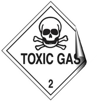 picture of Hazchem & Transport Labels - Toxic Gas - 100 X 100Hmm - Self Adhesive Vinyl - [AS-DA44-SAV]