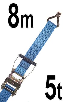 picture of LashKing - 50mm Ratchet Lashing Assemblies ( 8m ) With Claw Hooks - Heavy Duty Strap - 2000 daN, 5000 daN, 5t - [GT-RLB5T8] - (HP)