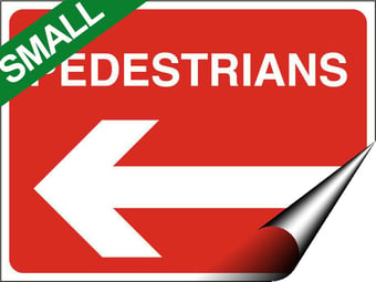 Picture of Temporary Traffic Signs - Pedestrians Arrow Left SMALL - 400 x 300Hmm - Self Adhesive Vinyl - [IH-ZT13S-SAV]