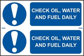picture of Spectrum Check oil, water and fuel daily – PVC 300 x 200mm - SCXO-CI-0500