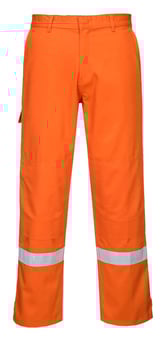 picture of Portwest Bizflame Plus Orange Hi Vis Trouser - Flame Resistance 350g - PW-FR26ORR