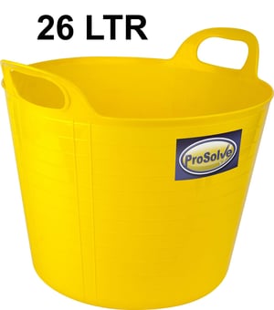 picture of Prosolve Flexi Yellow Tub - 26ltr Capacity - High-density Plastic - [PV-PVFBY26]