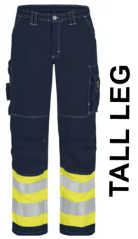 picture of Tranemo Tera TX Flame Retardant Hi-Vis Trousers - Yellow/Navy - Tall Leg - TO-582181-94T