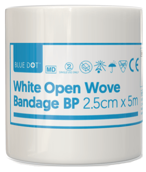 picture of Blue Dot White Open Wove Bandage 5cm x 5m - [CM-30SDWOW55]