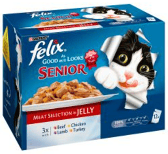 picture of Felix Senior Meat Selection in Jelly Wet Cat Food 12 Pack 100g - [BSP-566348]