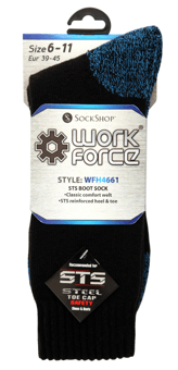 Picture of Work Force Safety Boot Socks Black - [AP-WFH4661]