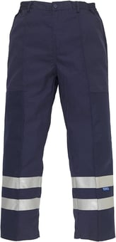 picture of Yoko Reflective Polycotton Ballistic Trousers Long Leg Navy Blue - YO-BS015T-L-NVY