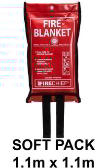picture of K100 1.1m x 1.1m Fire Blanket in Soft Vinyl Pouch - [HS-SVB1/K100-P]