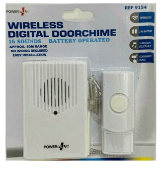 picture of Powerplus - Wireless Digital Door Chime - 16 Sounds Battery Operated - [PU-9154]