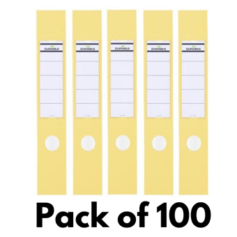 picture of Durable - ORDOFIX 60 MM Self-adhesive Spine Labels For Lever Arch Files 70mmW - Yellow - 390 x 60 mm - Pack of 100 Labels - [DL-809004]