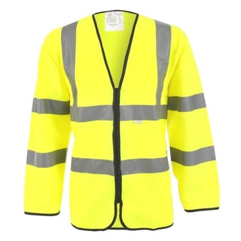picture of Hi Vis Yellow Long Sleeve Zip Jacket - BI-43 - (NICE)
