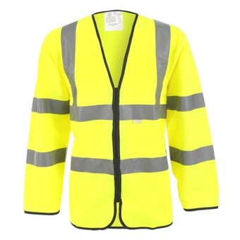 picture of Hi Vis Yellow Long Sleeve Zip Jacket - BI-43 - (DISC-W)