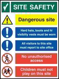 Picture of Site Safety / Dangerous / PPE / Report / Access / Children Sign - 3mm Foamex - AS-MU305F