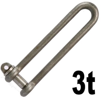 picture of 3t WLL Long Dee Piling Shackle cw Screw Collar Pin - [GT-HTLDP3] - (MP)