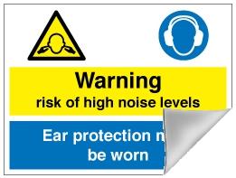 picture of Warning Noise Levels Ear Protection Sign - 400 X 300Hmm - Self Adhesive Vinyl - [AS-MA99-SAV]