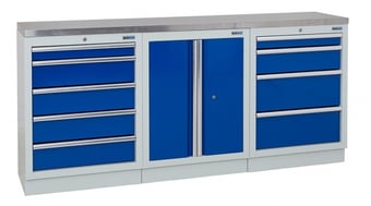 picture of BiGDUG 2041mm Wide Workbench - 5 Drawer Cabinet - 2 Door Cupboard - 4 Drawer Cabinet - Stainless - [BDU-TGC413GBS]