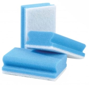 Picture of Finger Grip Sponge - Blue Base White Top - Pack of 10 - [MCS-FGSBBWT]