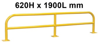 picture of QMP Pallet Racking Protection Barrier - Double - 620H x 1900L mm - [QM-RBMODB1900YX]