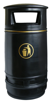picture of Melba Swintex Copperfield Litter Bin 90L - Black - [MLB-2COP]