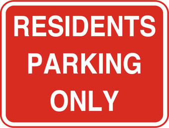 picture of Street Signs - Residents Parking Only - 600 x 450Hmm - Reflective - 3mm Aluminium - [AS-TR186-ALU]