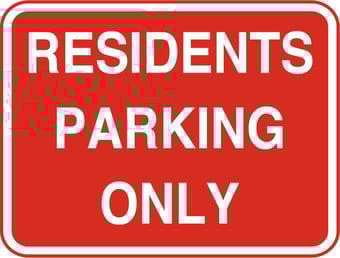 Picture of Street Signs - Residents Parking Only - 600 x 450Hmm - Reflective - 3mm Aluminium - [AS-TR186-ALU]
