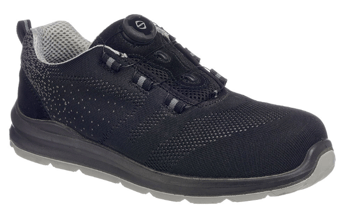 picture of Portwest FT08 Compositelite Wire Lace Safety Trainer Knit S1P Black/Grey - PW-FT08BGY
