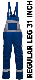 picture of Portwest Bizflame Ultra Two Tone Royal Blue/Grey Bib and Brace - Reg Leg - PW-FR07RBR