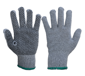 Picture of Predator ASH Grey PVC Dots Knitted 7 Gauge Gloves - [JE-PGPD] - (DISC-W)