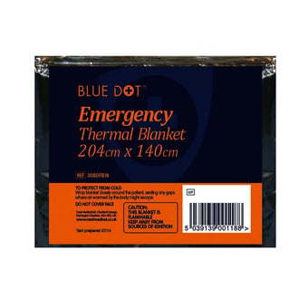 picture of Blue Dot Adult Emergency Thermal Blanket - 204cm x 140cm - [CM-30BDFB18] - (DISC-W)