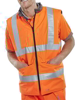 Picture of Beeswift Reversible Hi Vis Orange Interactive Bodywarmer - BE-BWENGOR