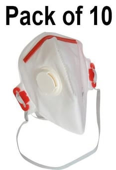 Picture of Ultimate Valved Fold Flat Disposable Mask - Pack of 10 - FFP3 - Conforms to EN149:2001+A1:2009 - [UC-UCF-P3V] - (DISC-W)