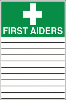 picture of First Aid Signs - First Aiders - 200 X 300Hmm - Rigid Plastic - [AS-SA88A-RP]