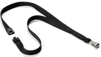 Picture of Durable - Premium Textile Lanyard With Silky Soft Textile Finish - Black - 15mm x 440mm - Pack of 10 - [DL-812701]