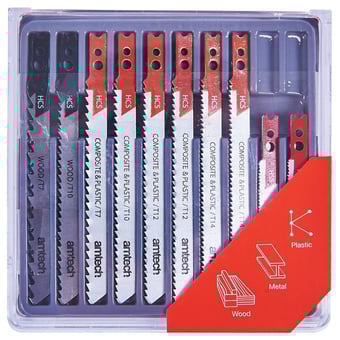 picture of Amtech 10 Piece Mixed Jigsaw Blades With Clamp Fitting - [DK-M1870]