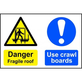 Picture of Spectrum Danger Fragile Roof Use Crawl Boards - RPVC 600 x 400mm - SCXO-CI-14434